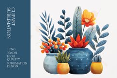 Leave vase sublimation clipart Product Image 1