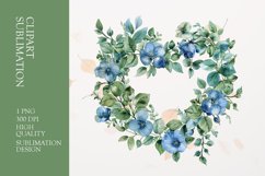 Watercolor Leave Heart Frame Clipart sublimation Product Image 1