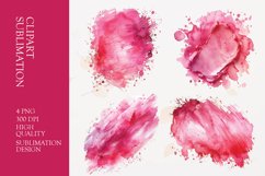 Watercolor pink splash clipart sublimation Product Image 1