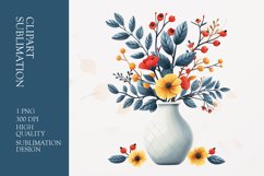 Leave vase sublimation clipart Product Image 1