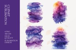 Watercolor purple splash clipart sublimation Product Image 1
