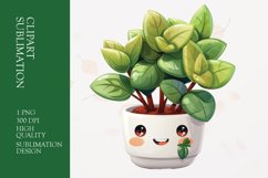 kawaii Plant in Pot Clipart Sublimation Product Image 1