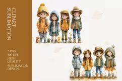 Watercolor Cute Girls Sublimation clipart Product Image 1