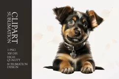 Watercolor cute floral puppy Dog clipart sublimation Product Image 1