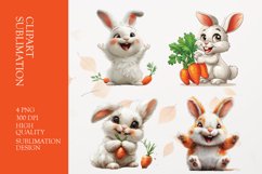 Cute Fluffy Bunny Sublimation clipart Product Image 1