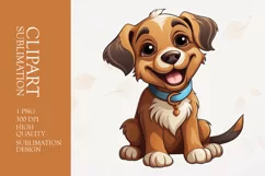 Watercolor cute floral puppy Dog clipart sublimation Product Image 1