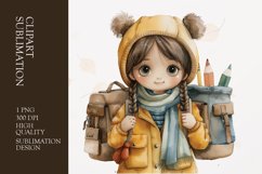 Watercolor Cute Girl Clipart Sublimation Product Image 1