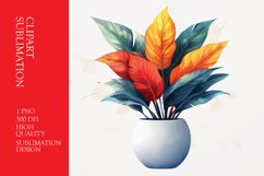 Leave vase sublimation clipart Product Image 1