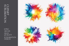 Watercolor splashes clipart sublimation png Product Image 1