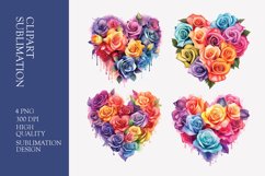 Arrangement of roses in heart clipart Product Image 1
