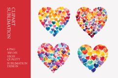 Watercolor Heart Clipart Sublimation Product Image 1