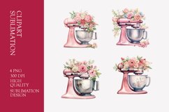 Pink Watercolor Kitchen Mixer Clipart Product Image 1
