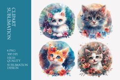 Cute gappy chibi cat with flowery clipart Product Image 1