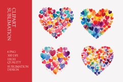 Watercolor Heart Clipart Sublimation Product Image 1