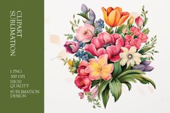 Spring flower watercolor clipart sublimation Product Image 1
