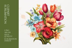 Spring flower watercolor clipart sublimation Product Image 1
