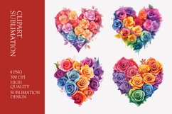 Arrangement of roses in heart clipart Product Image 1