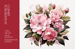 Floral bouquet watercolor clipart sublimation Product Image 1
