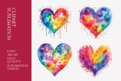 Watercolor heart clipart sublimation png Product Image 1