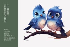Two Cute Bird Watercolor Clipart Sublimation Product Image 1