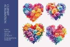Arrangement of roses in heart clipart Product Image 1