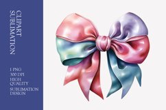 Pastel bow watercolor clipart sublimation Product Image 1