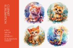 Cute gappy chibi cat with flowery clipart Product Image 1
