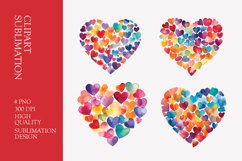 Watercolor Heart Clipart Sublimation Product Image 1