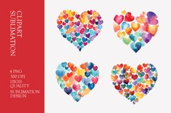 Watercolor Heart Clipart Sublimation Product Image 1