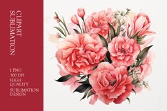 Floral bouquet watercolor clipart sublimation Product Image 1