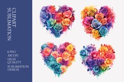 Arrangement of roses in heart clipart Product Image 1