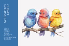 Cute baby birds watercolor clipart sublimation Product Image 1
