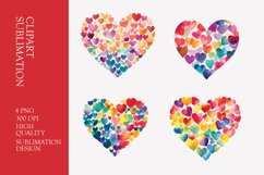 Watercolor Heart Clipart Sublimation Product Image 1