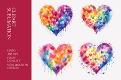 Watercolor heart clipart sublimation png Product Image 1