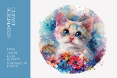 Cute gappy chibi cat with flowery clipart Product Image 1
