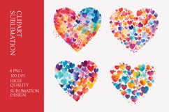 Watercolor Heart Clipart Sublimation Product Image 1