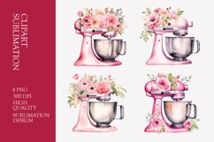 Pink Watercolor Kitchen Mixer Clipart Product Image 1