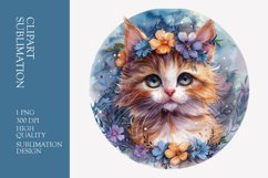 Cute gappy chibi cat with flowery clipart Product Image 1