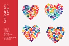 Watercolor Heart Clipart Sublimation Product Image 1