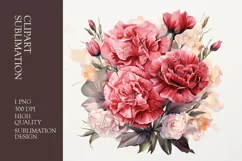 Floral bouquet watercolor clipart sublimation Product Image 1