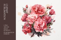 Floral bouquet watercolor clipart sublimation Product Image 1