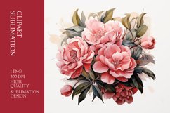Floral bouquet watercolor clipart sublimation Product Image 1