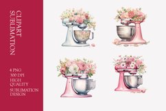 Pink Watercolor Kitchen Mixer Clipart Product Image 1