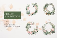 Watercolor floral flowers boho frame clipart Product Image 1