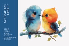 Cute baby birds watercolor clipart sublimation Product Image 1