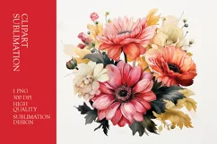 Watercolor Floral Bouquet Clipart Sublimation Product Image 1