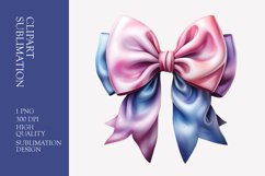 Pastel bow watercolor clipart sublimation Product Image 1
