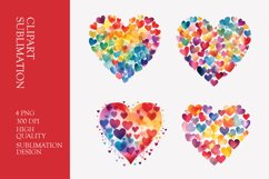 Watercolor Heart Clipart Sublimation Product Image 1