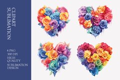 Arrangement of roses in heart clipart Product Image 1