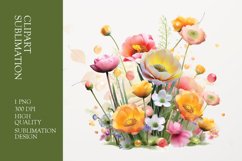 Spring flower watercolor clipart sublimation Product Image 1
